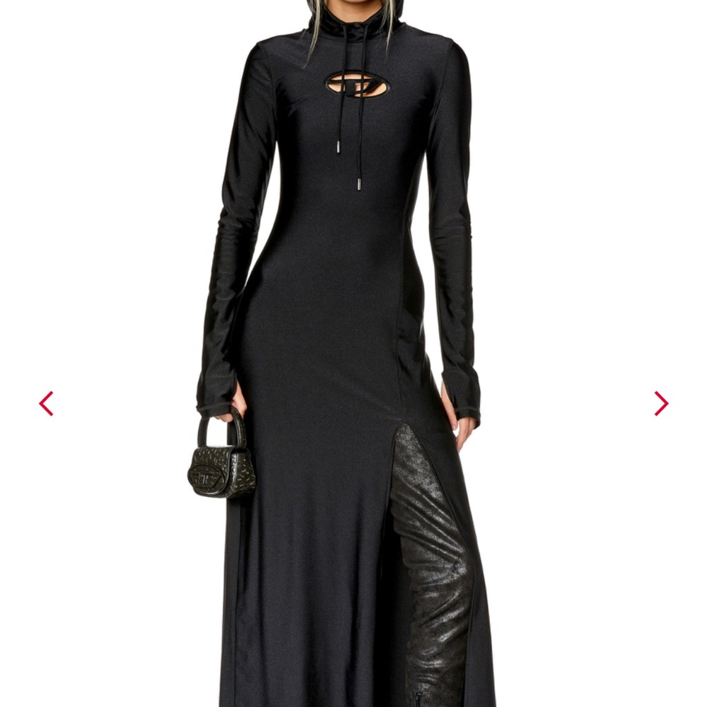 Diesel Black Maxi Dress with Cutout Detail- D-Mathilde